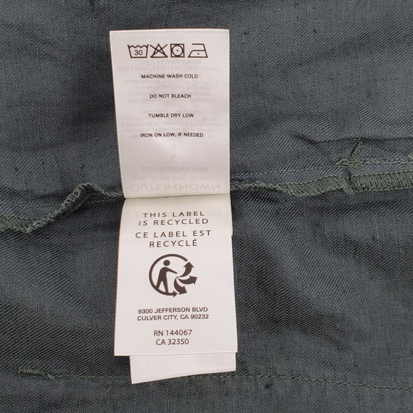 Outerknown Womens Large Station Utility Jumpsuit Dusk Green Organic Cotton Linen - Picture 5 of 8